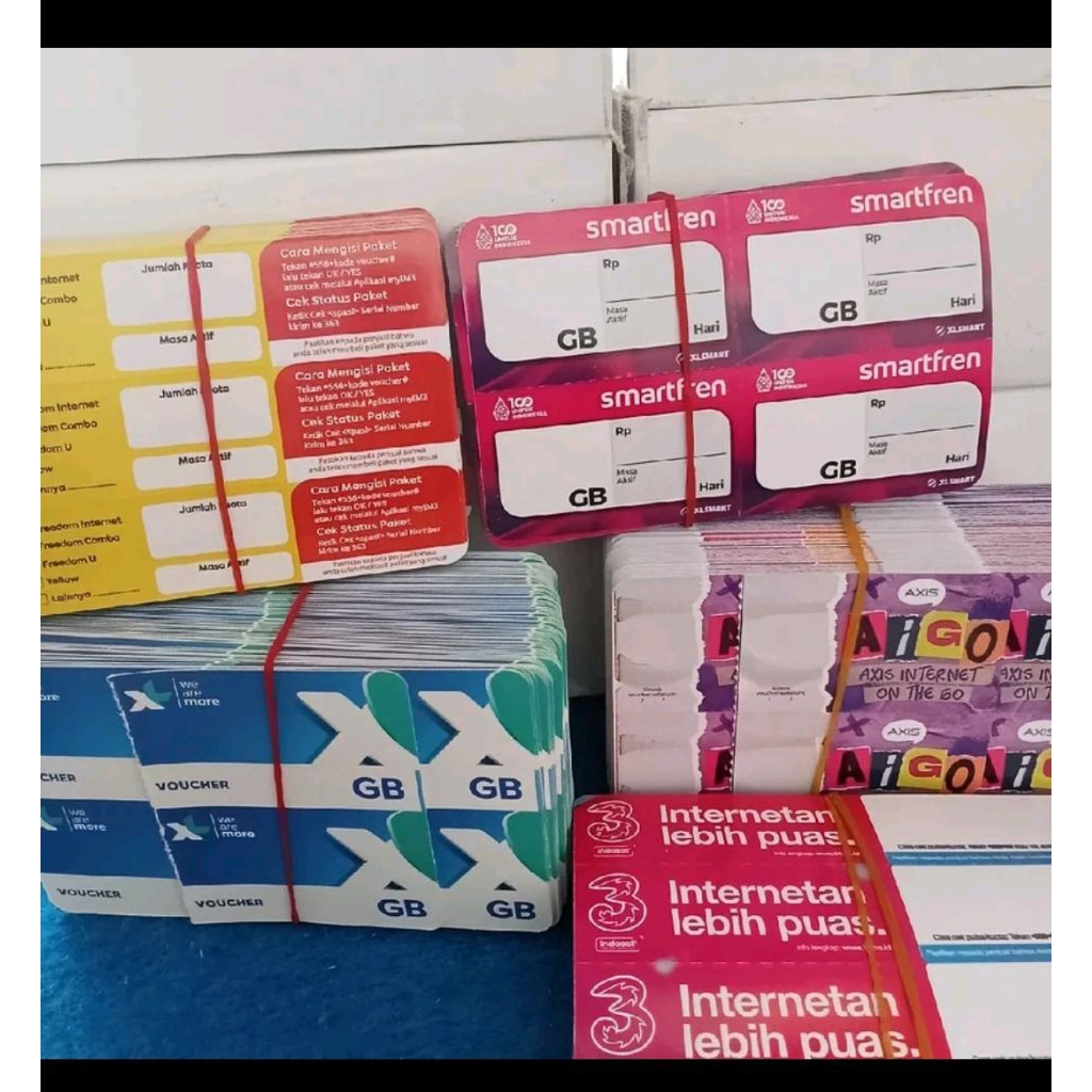 50PCS atau 50SN Voucher Axis Kosong Nasional untuk Injek Kuota