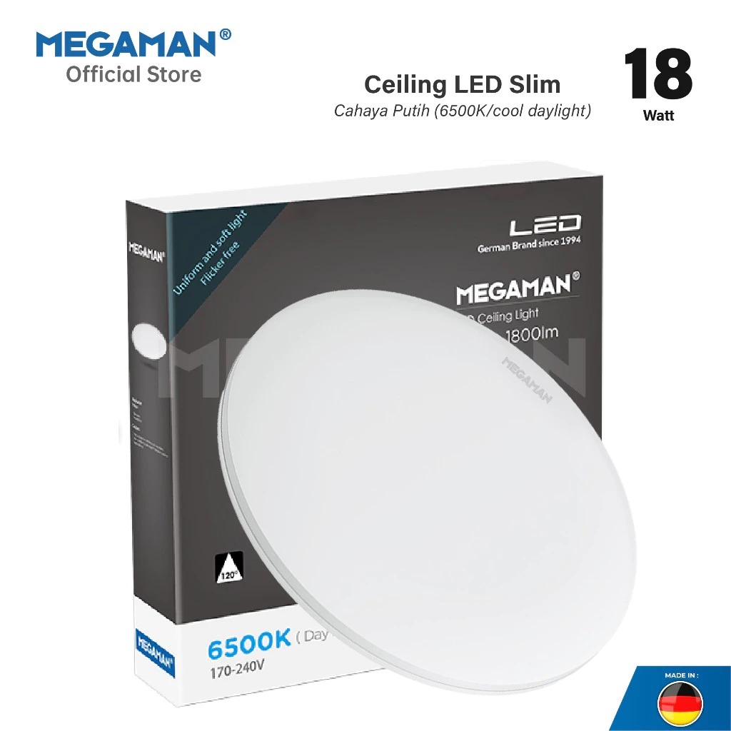 Lampu Ceiling Light MEGAMAN MXL1045 18W & 24W 6500K Superslim 170-240V