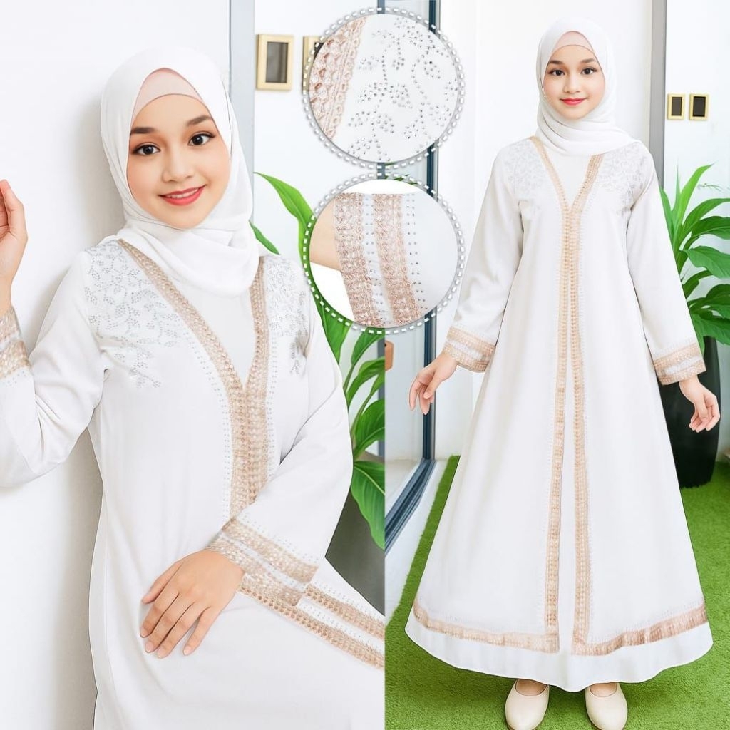 GAMIS ABAYA ANAK/ GAMIS ANAK FASHION ALIKA PAYET