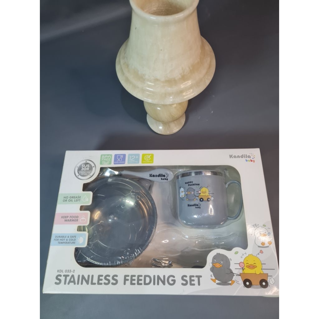 Wadah makan//feeding set stainless