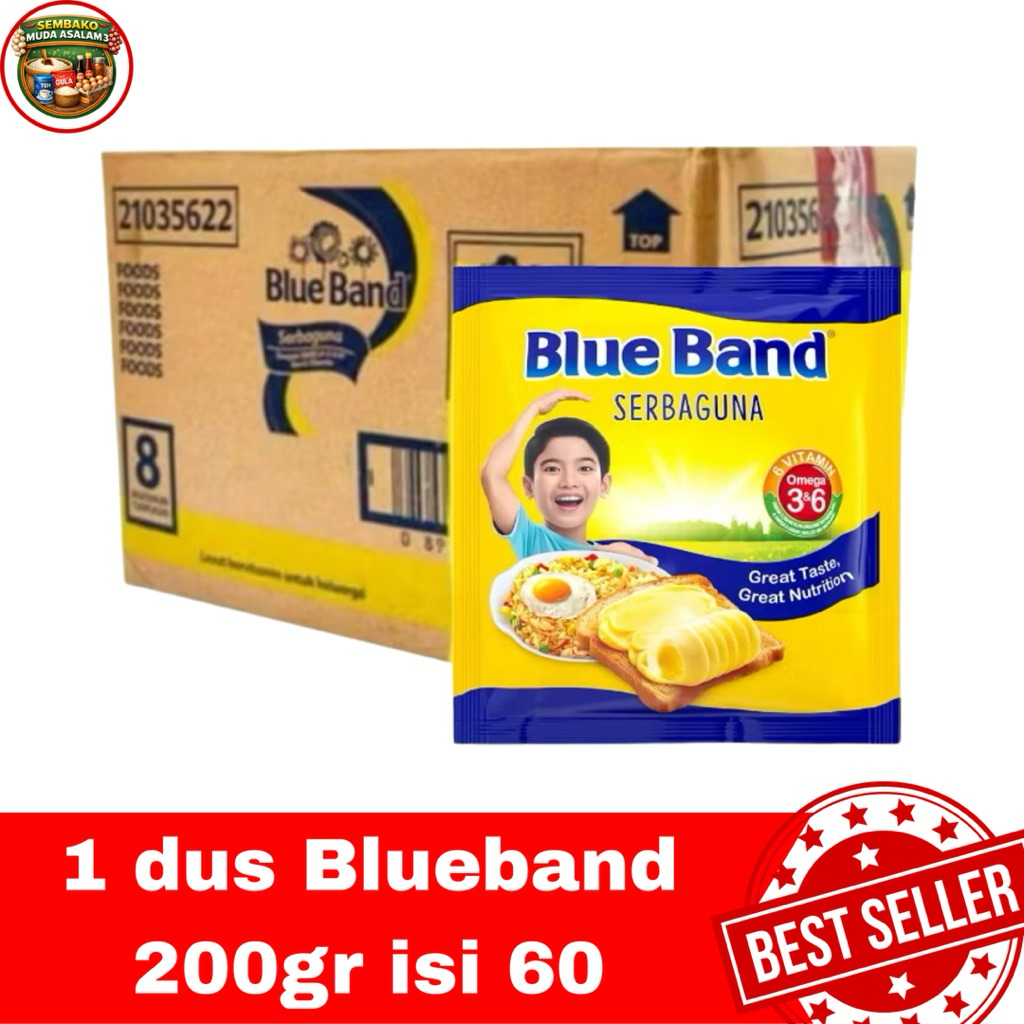 Blue Band Serbaguna 200gr - 1 dus isi 60 / BlueBand Margarine Mentega 200gr Karton
