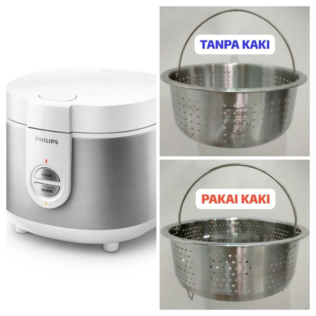 (STEAMER NYA SAJA) Sarangan Steamer berbahan Stainless Steel Low Carbo Utk Rice Cooker Philips HD 31