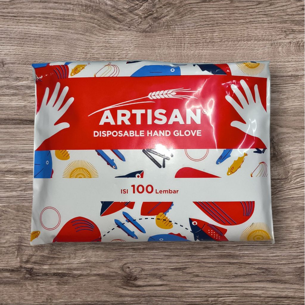 Sarung Tangan Plastik Artisan 100 pcs - Nyaman, Panjang, Lindungi Tangan Anda