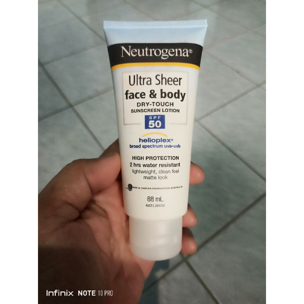 Preloved//Neutrogena Ultra Sheer Face & Body Dry-Touch Sunscreen Lotion SPF 50.88ml