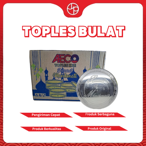 Aeco Toples Bulat, Toples Kue Selamat Menikmati -1Dus (12pcs)
