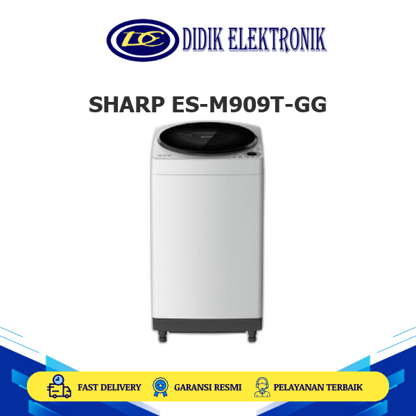 SHARP ES-M909T-GG Mesin Cuci 1 Tabung 9 KG Loading Eco Shower Rinse ES-M909T-GG