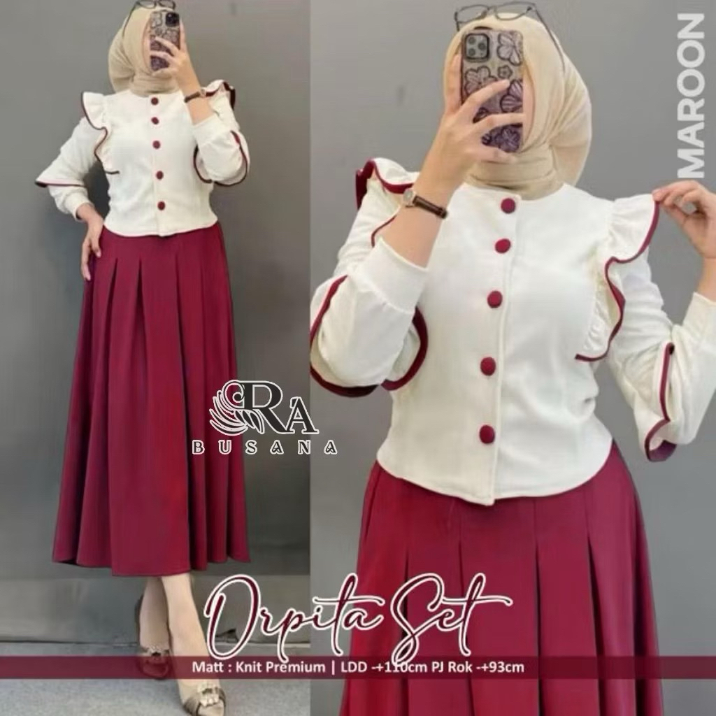 Ld 110 120 One Set Kekinian Tunik Clana Sett Rok Setcelan Kemeja Adem Setelan Wanita Oneset Cewek Sw