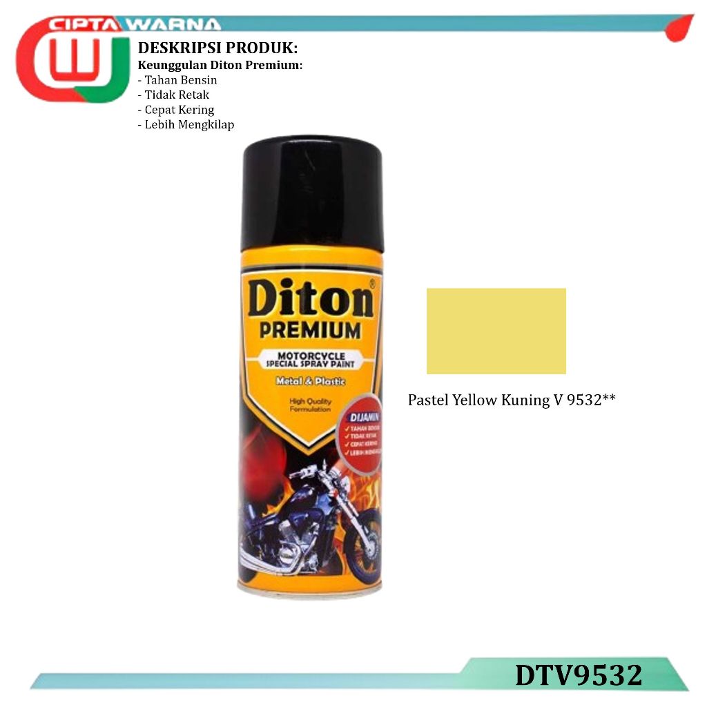 Cat Semprot Diton Premium Vespa Color Pastel Yellow Kuning V 9532** - A7 CWJ