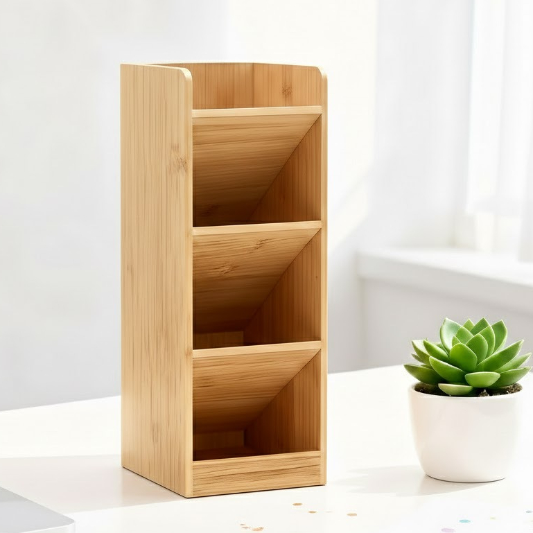 Tempat Pensil Kayu Pinus Rak Holder Pensil Pulpen Alat Tulis Meja Belajar Meja Kantor Aesthetic