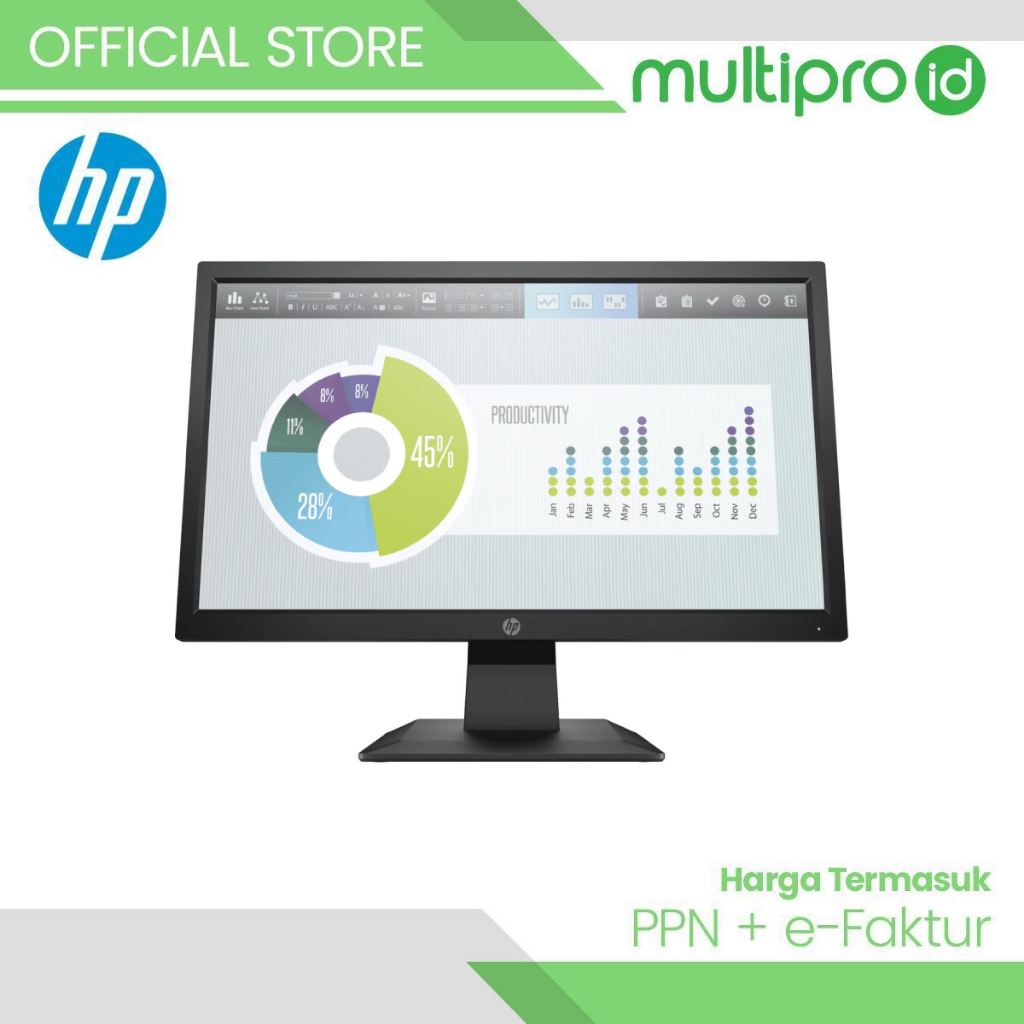 Monitor LED HP P204v 19.5" HDMI VGA