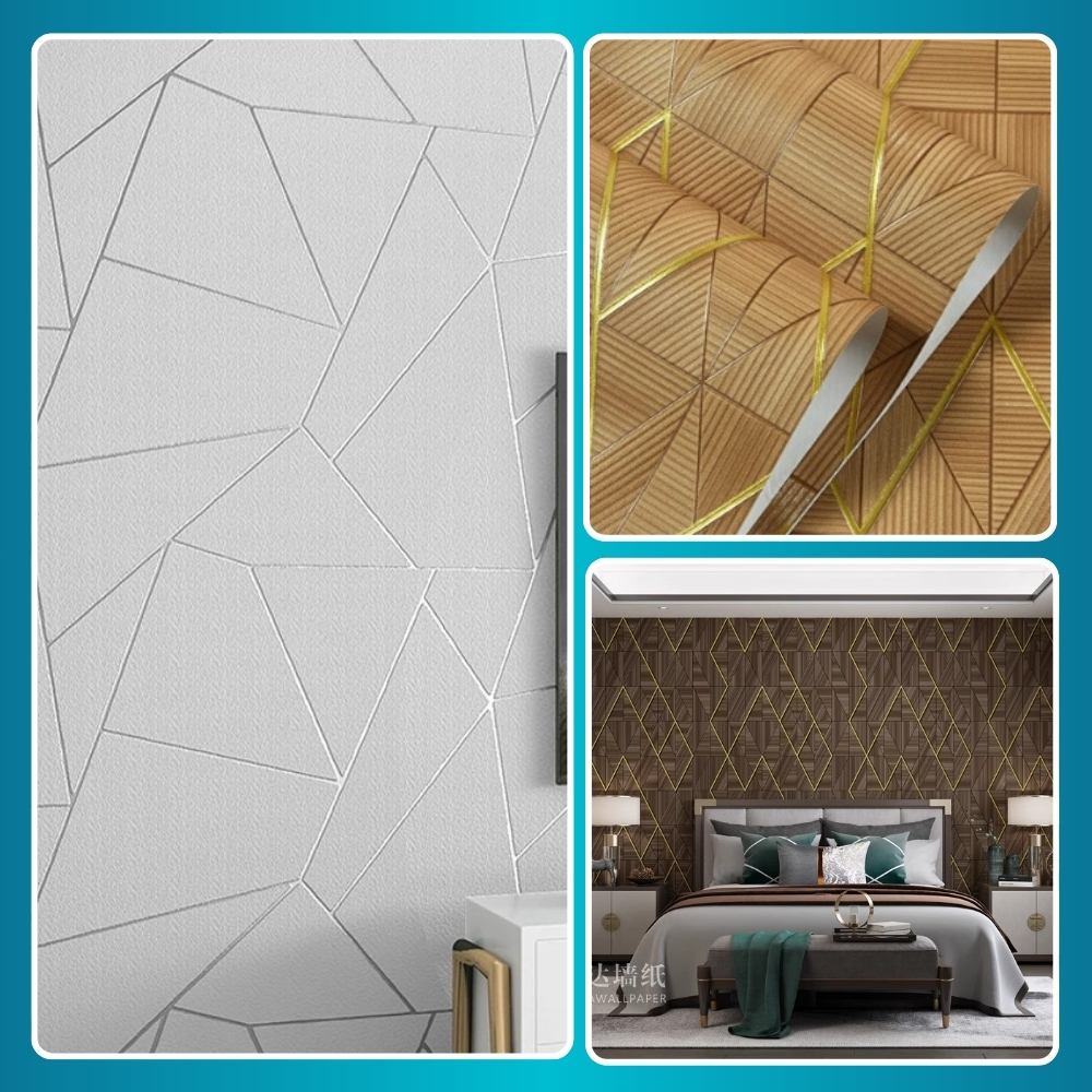 [Bisa COD] Wallpaper Dinding Ruang Tamu Minimalis Wallpaper Dinding Motif Keramik Wallpaper Keramik