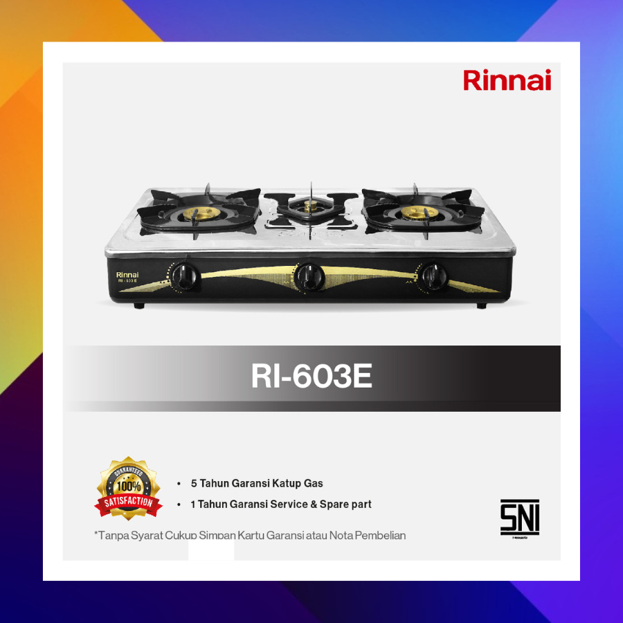 Rinnai kompor gas 3 tungku RI 603E kompor tiga tungku RI 603 E