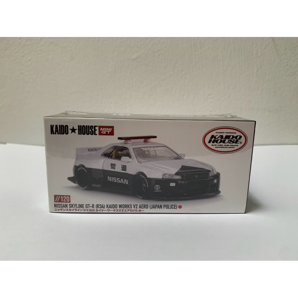 Mini GT x Kaido House Nissan Skyline GT-R (R34) Kaido Works V2 (Japan Police)