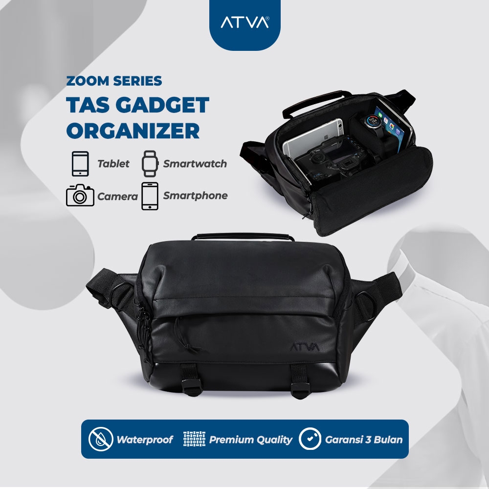 Tas Gadget Organizer Storage Selempang Jinjing Multifungsi Pria Wanita Waterproof ATVA Zoom Series