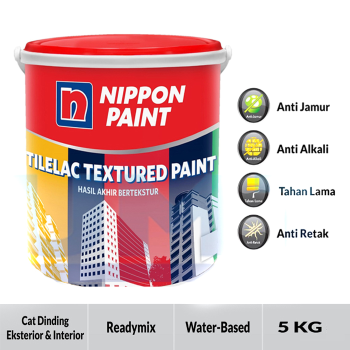 NIPPONT PAINT - Tilelac Textured Paint / CAT Tembok Bertextur : 5 Kg (tidak termasuk Kuas Roll Honey