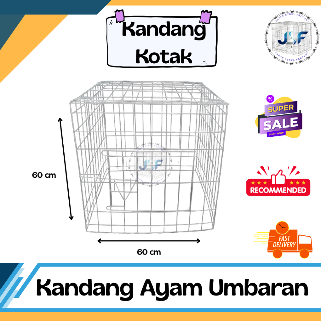 Xcamellyaa Kandang Ayam Umbaran Kotak Trapesium Hobi Ternak Ayam Jago Kandang Ayam Besi Galvanis