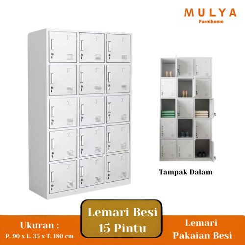 Lemari Locker Besi 12 Pintu/Locker Cabinet 18,12,6 Pintu Putih