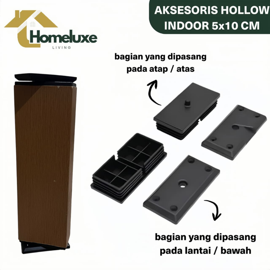 Bracket Kisi Kisi Hollow WPC Premium 10x5 & 5x5 | Dudukan Hollow WPC Tebal Kuat Anti Karat | Aksesor