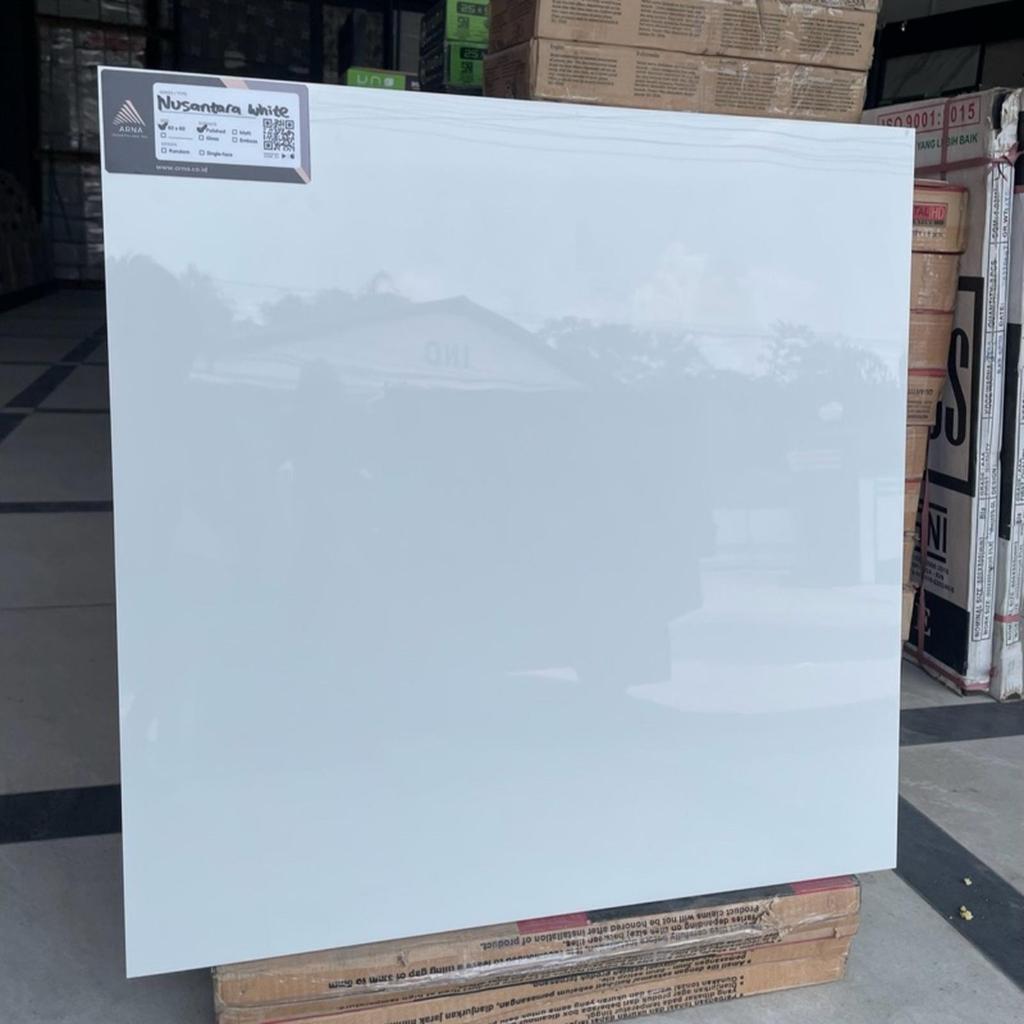 Granit Putih Polos 60x60 ARNA Nusantara White | Granit Lantai 60x60 Minimalis Premium