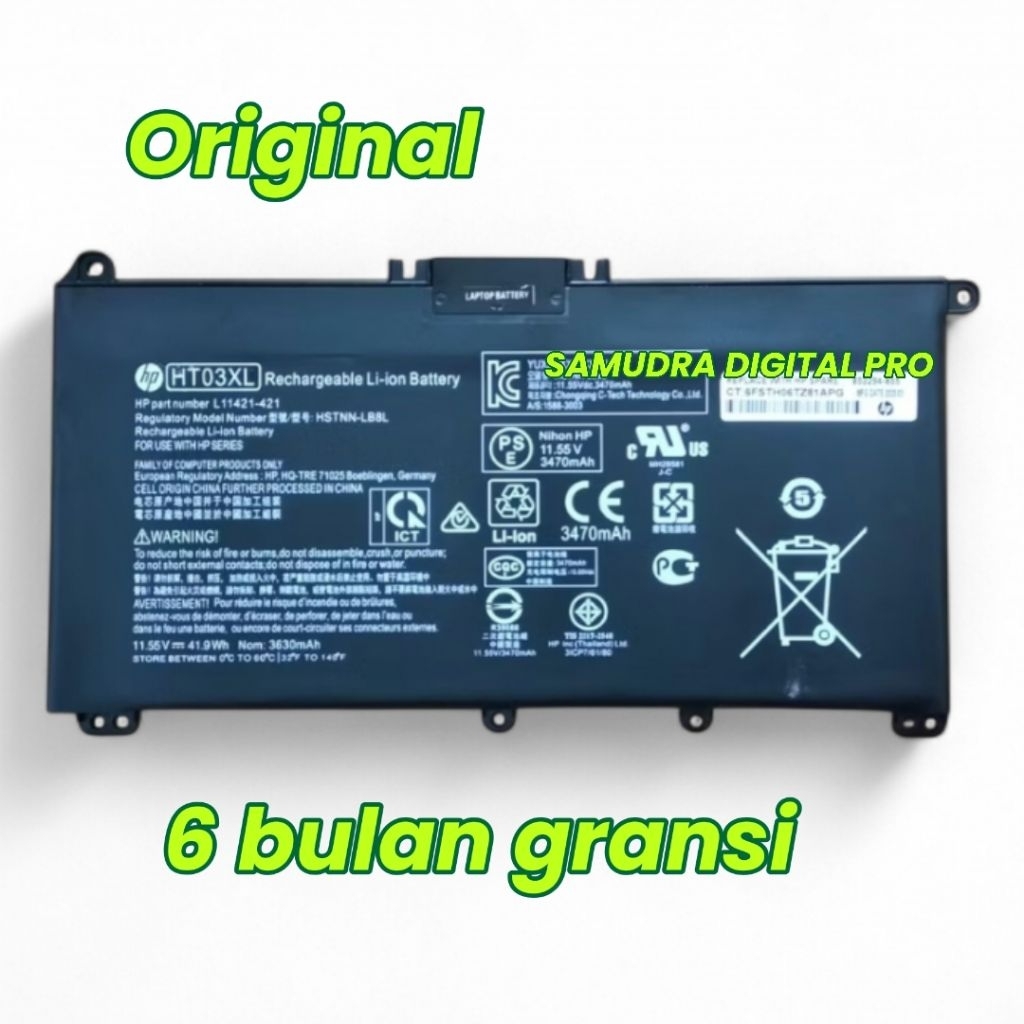 Baterai Laptop hp 15s-du3577TU HT03XL original