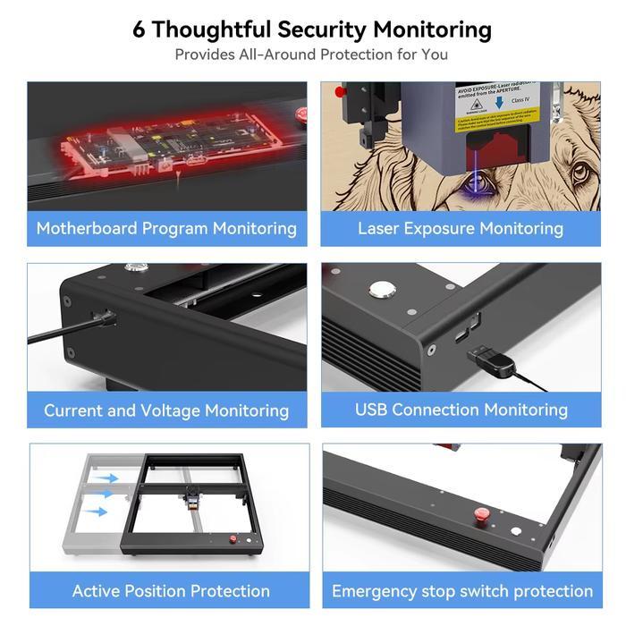 TwoWin DIY Laser Engraving Machine CNC 2-Axis 20W - 4040 - Black