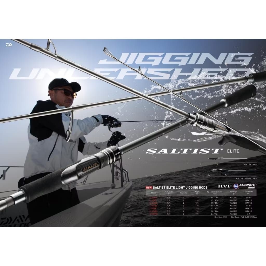 joran pancing daiwa saltist elite lj 632 189 cm joran jigging laut