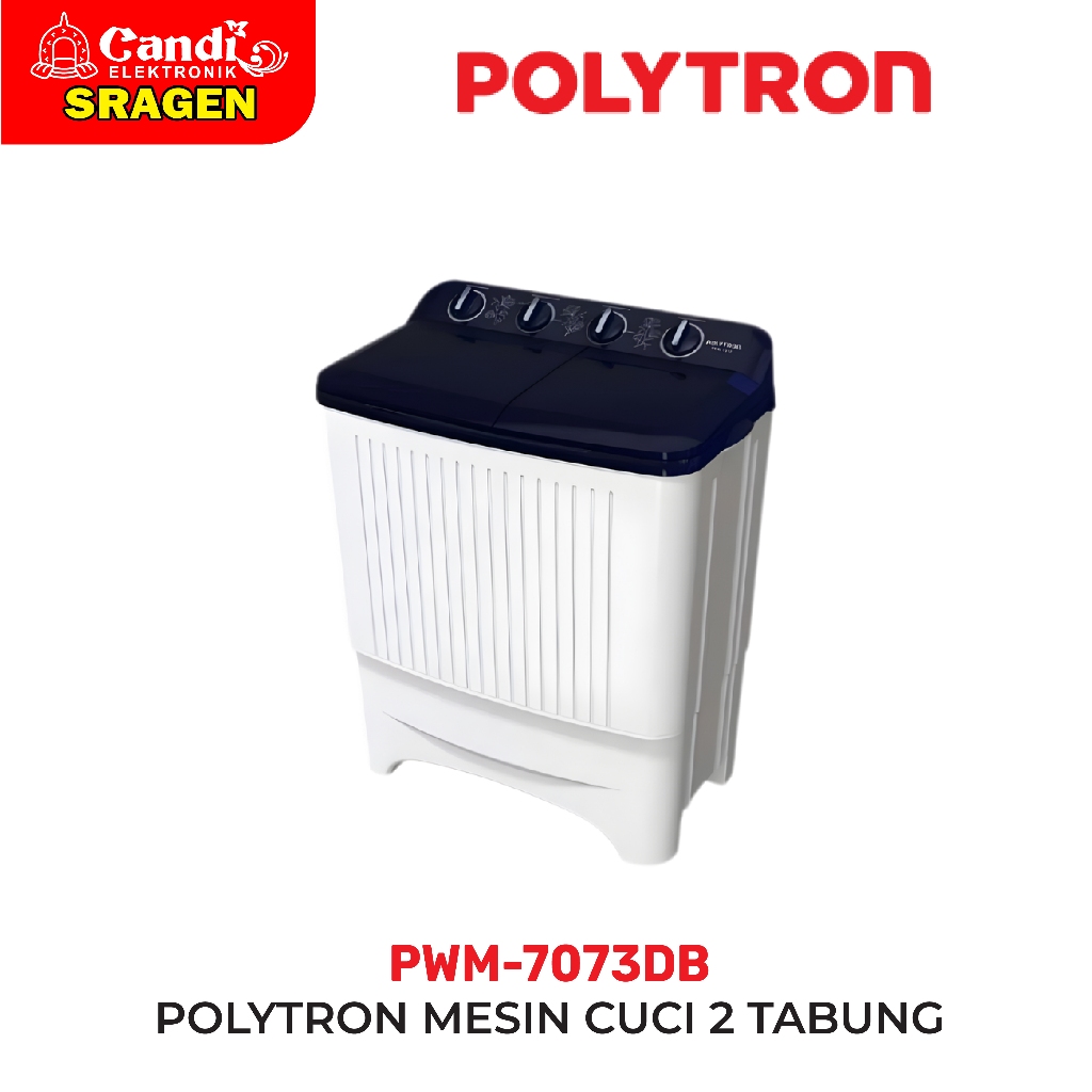 POLYTRON Mesin Cuci 2 Tabung 7 Kg Big Pulsator - PWM-7073DB