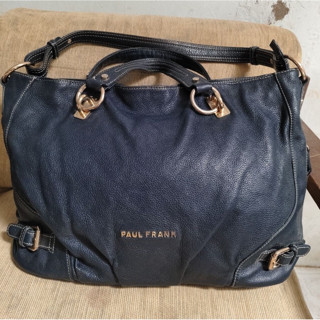 Tas kulit Paul Frank warna biru dongker