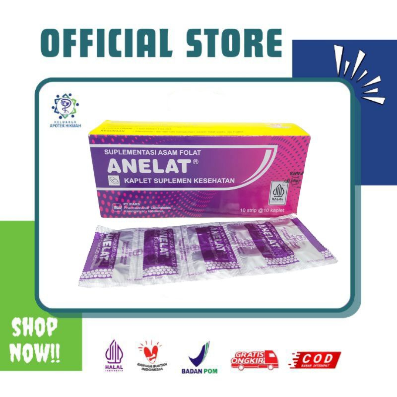 Anelat Tablet Strip - Suplemen Asam Folat untuk Kehamilan dan Laktasi