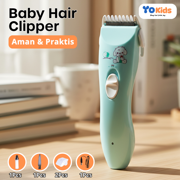 Alat Cukur Elektrik Set 6 IN 1 Alat Cukur Rambut Bayi Baby Hair Clipper Cukur Rambut Mesin Cukur Ram