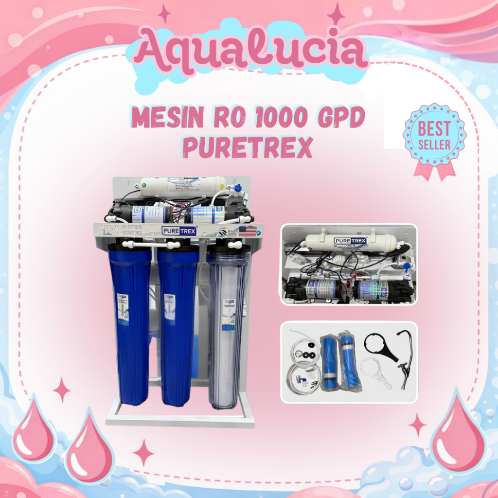 Mesin RO 1000 GPD Puretrex Reverse Osmosis Depot Air Minum Isi Ulang Kapasitas Besar