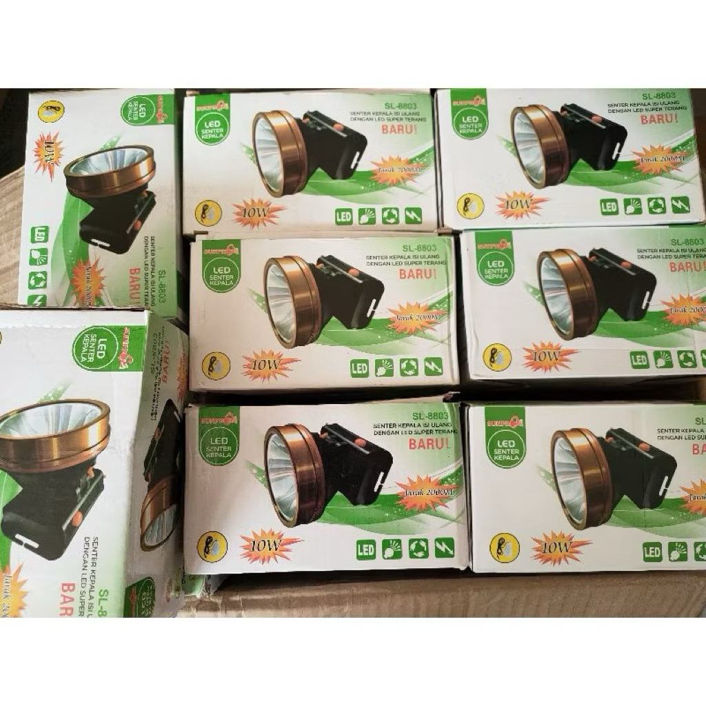 Sunpro SL 8803 Senter Kepala 10 watt jarak pandang 2000m