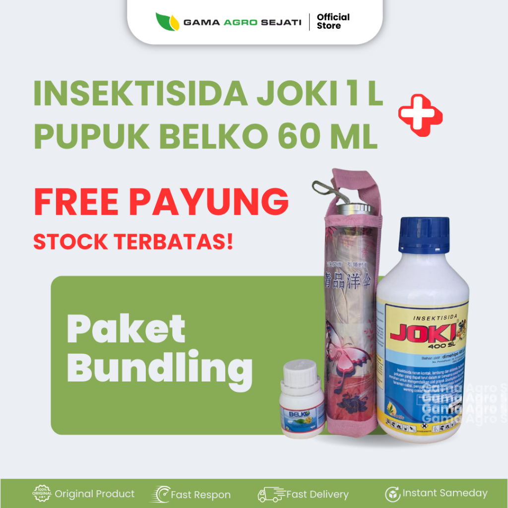 (FREE PAYUNG CANTIK) INSEKTISIDA JOKI 1L + PUPUK BELKO 60ML (5 PEMBELI TERCEPAT PER HARI)
