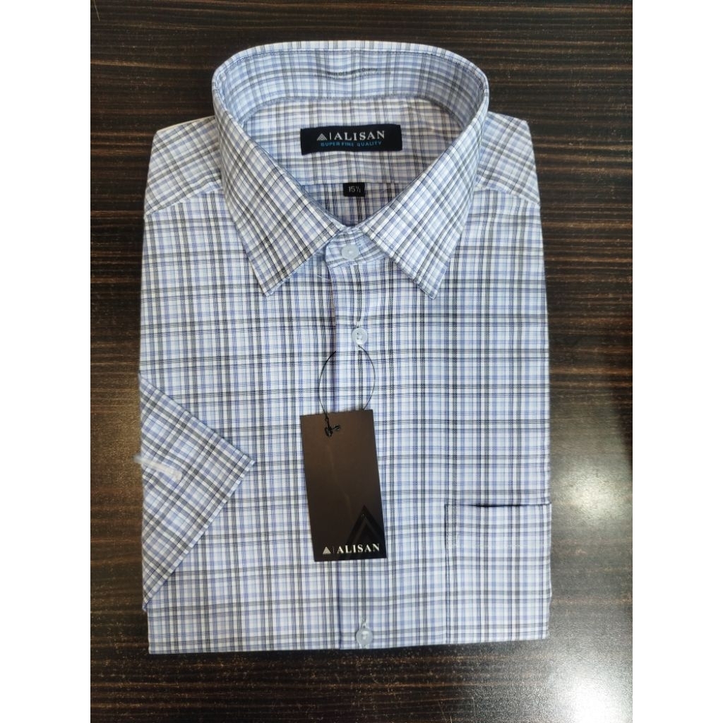Alisan Kemeja Motif Kotak 90038 Lengan Pendek Reguler