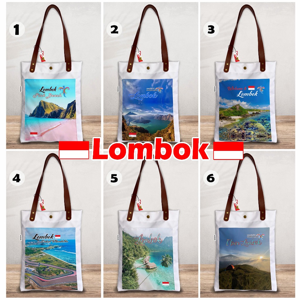 TOTE CANVAS SOUVENIR LOMBOK, TAS KANVAS OLEH OLEH LOMBOK TKS 010