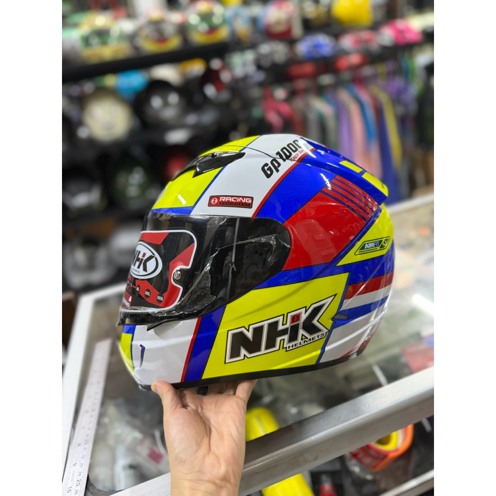 Helm NHK GP1000 GP 1000 Motif SXR White Blue Yellow