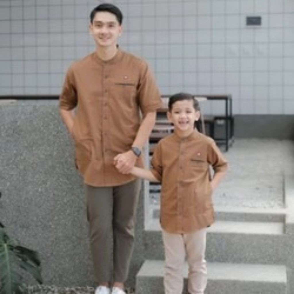 FAIZ 3 - Baju Koko Couple Ayah Anak Laki Laki Umur 4-12 Tahun Lengan Pendek Model Terbaru 2026 KATUN
