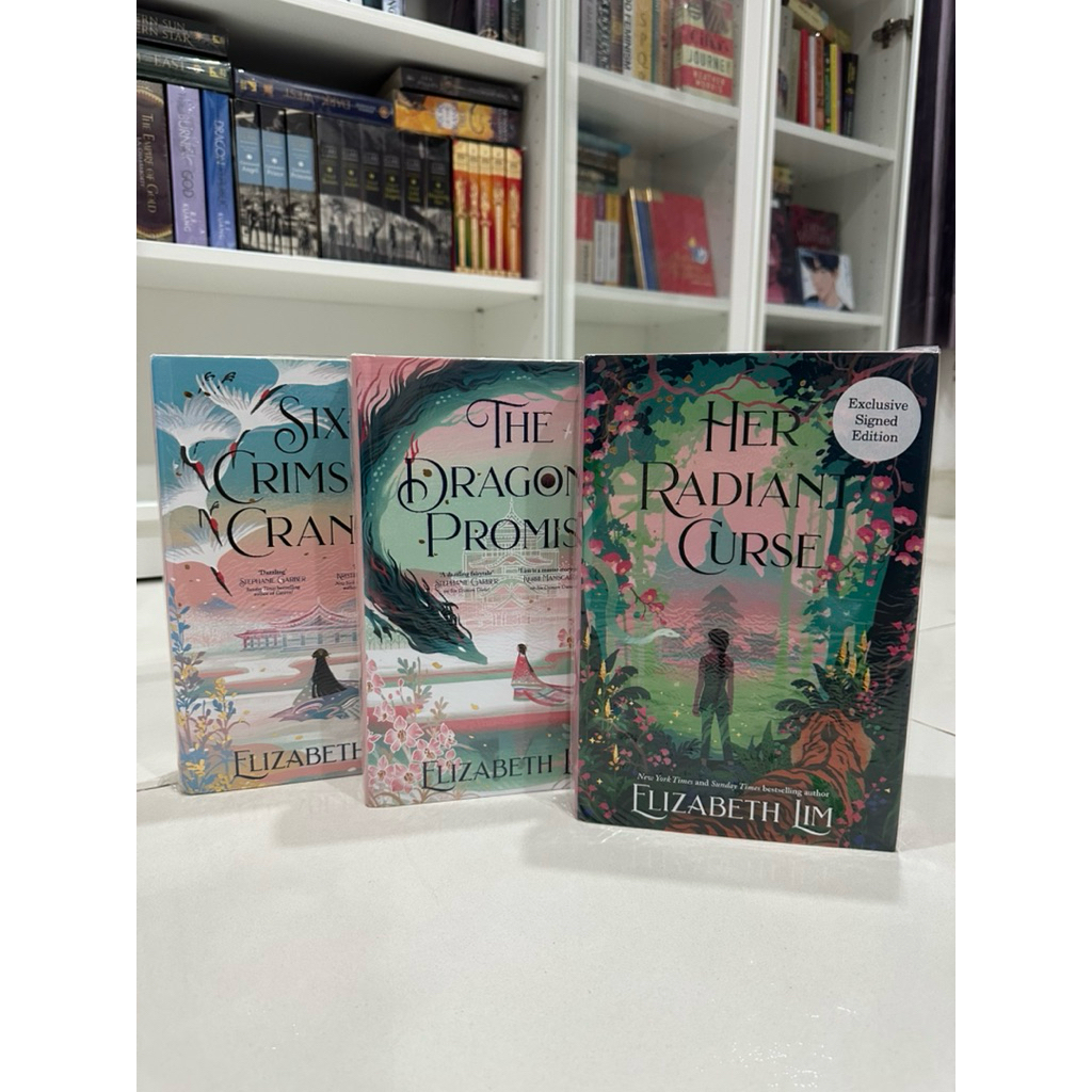 (preloved) six crimson cranes + the dragon’s promise + her radiant curse