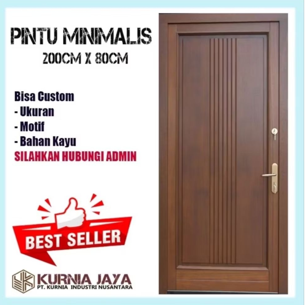 Pintu + Kusen Minimalis Kayu Meranti  Oven