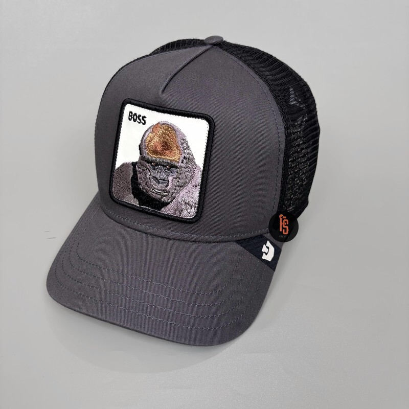 TOPI ORIGINAL GOORIN BROS TRUCKER BOSS DARK GREY BLACK