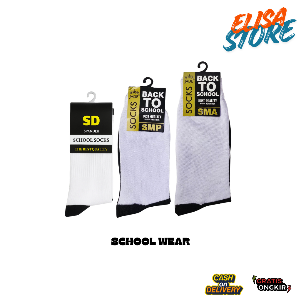 Kaos Kaki Sekolah Anak SD SMP SMA Kualitas Bagus Harga Hemat