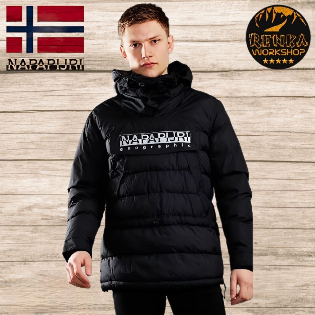 Napapijri Skidoo Infinity Anorak Jacket - Black White Logo
