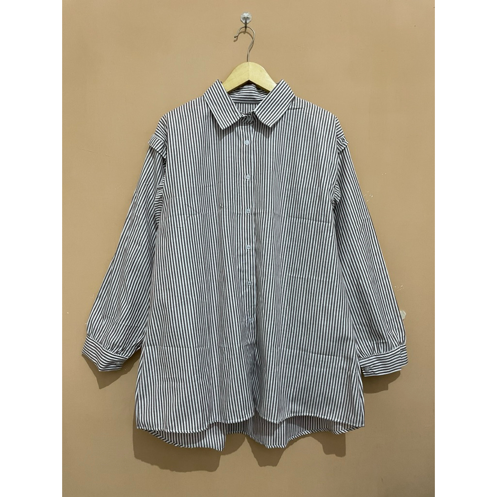 Blouse Kemeja Tunik salur lengan balon