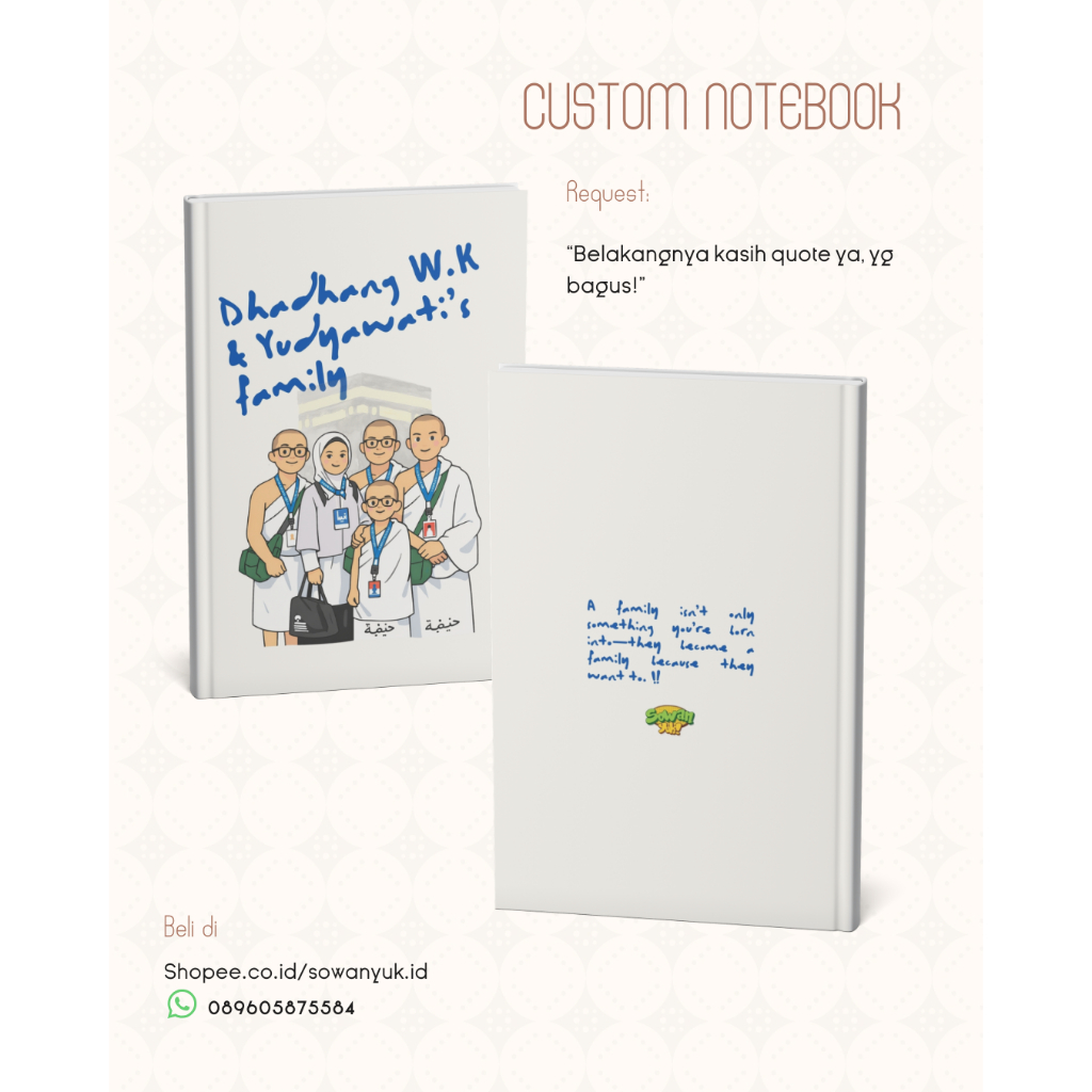 CUSTOM NOTEBOOK HARDCOVER A5 | NOTEBOOK SOWAN HARDCOVER | 100 LEMBAR | DESAIN SUKA-SUKA