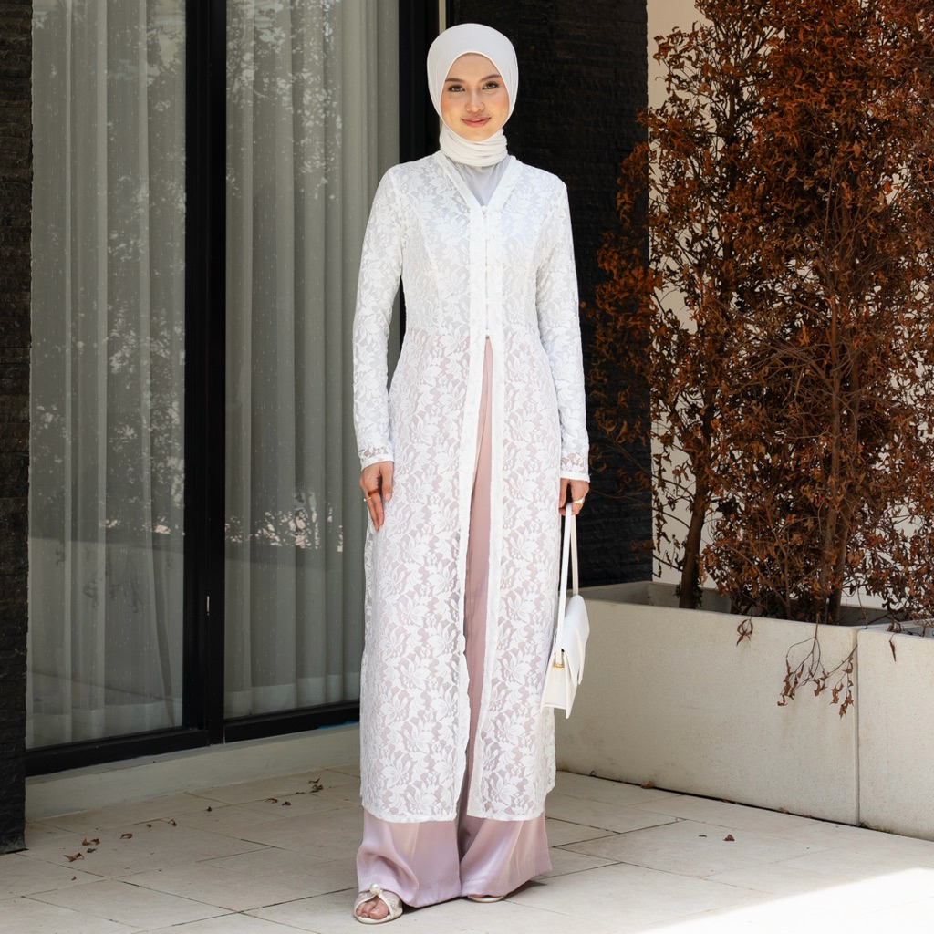 ANEESA KEBAYA | ROOHA | Kebaya Panjang Wanita Lace Modern Outer Elegant