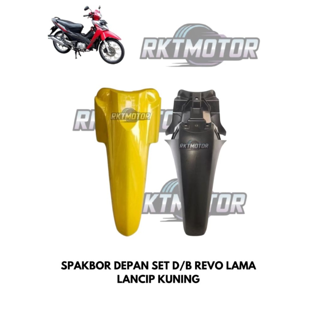 SATUAN - SPAKBOR SET DEPAN BELAKANG REVO LAMA LANCIP KUNING // SPAKBOR AB REVO LAMA KUNING