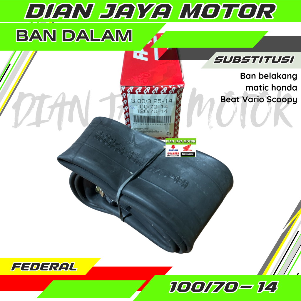 Ban Dalam Motor Matic Ukuran 100/70-14 dan 120/70-14 Cocok untuk Vario 125 150 110 160 Beat Scoopy S