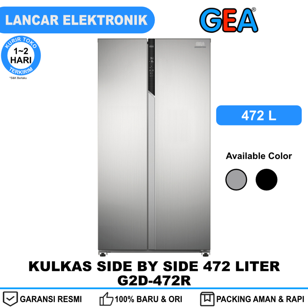 GEA Kulkas Side By Side 472 Liter GEA G2D472R G2D-472R - 2 Pintu