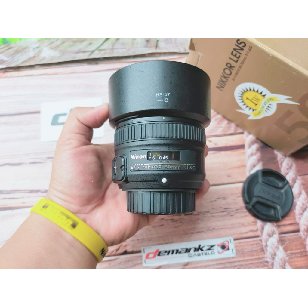 Lensa Nikon afs 50mm F1.8 nikkor fullsetbox