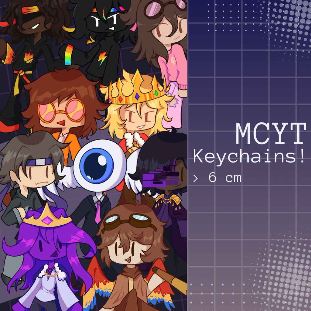 Fanmerch acrylic keychains minecraft youtubers mcyt unstable universe & lifesteal smp